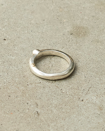 Rond Sterling Silver Black Diamond Ring
