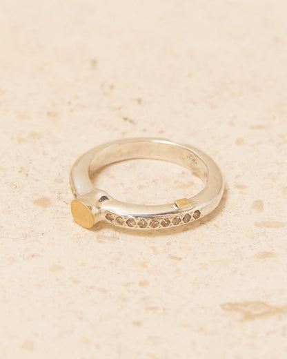 Rond Yellow Gold Cognac Diamond Ring
