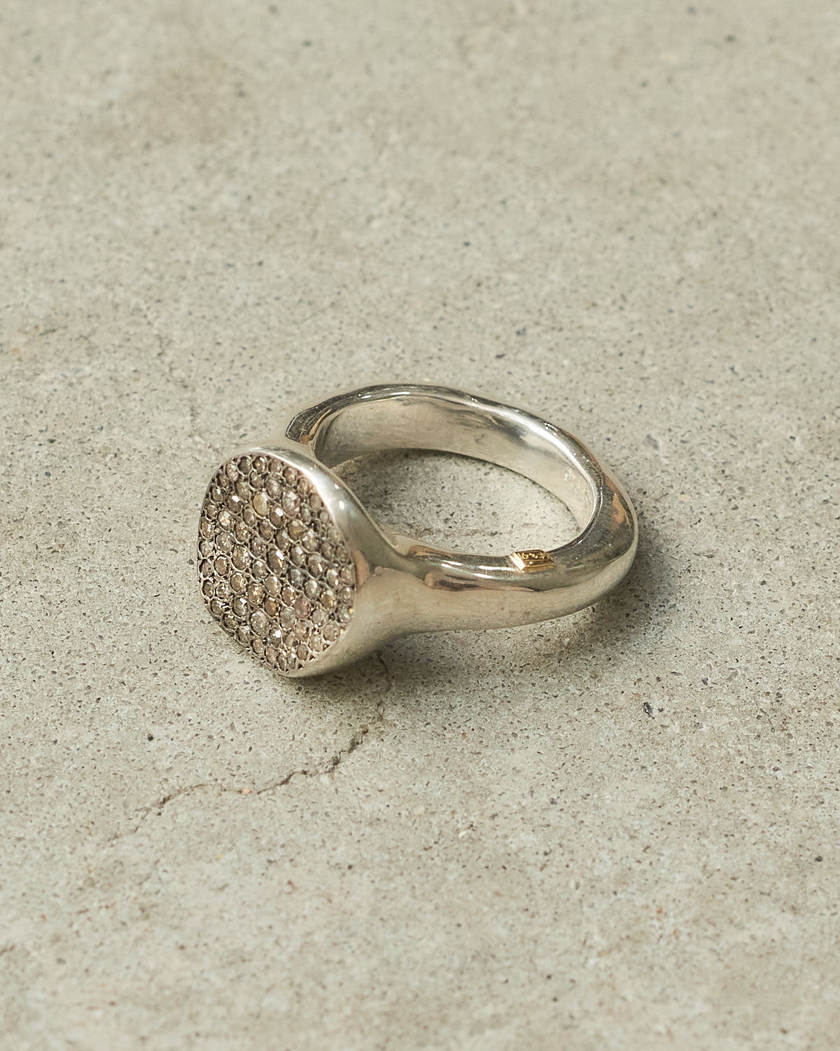 Ruby Silver Cognac Diamond Ring