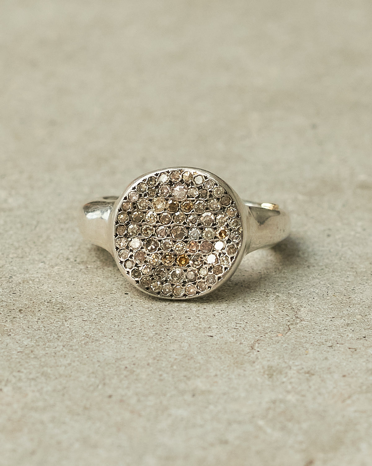 Ruby Silver Cognac Diamond Ring