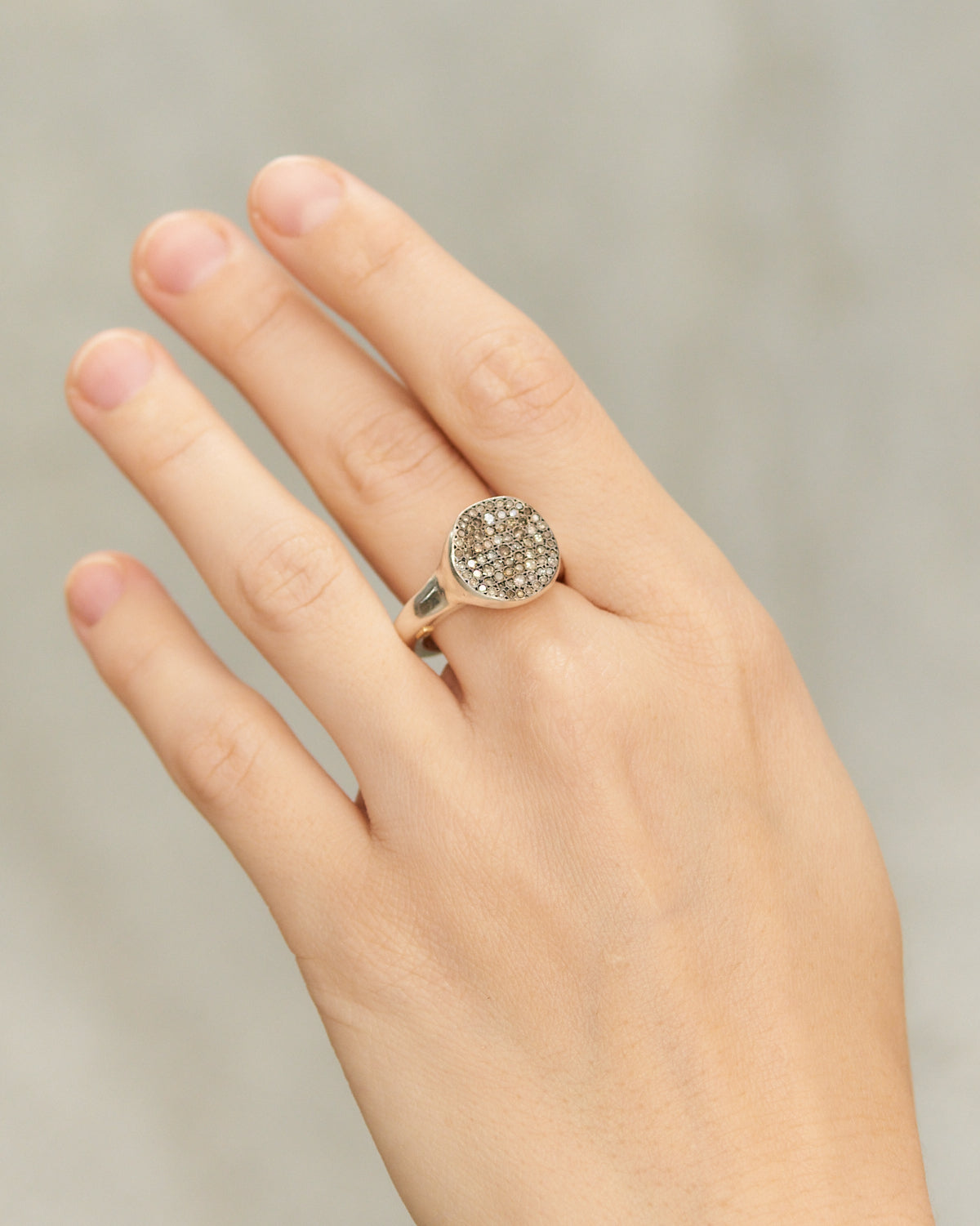 Ruby Silver Cognac Diamond Ring