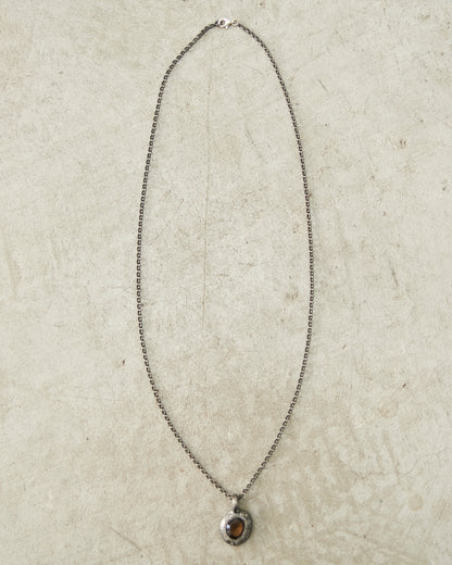 Pe Smoky Quartz Icy Grey Diamond Necklace