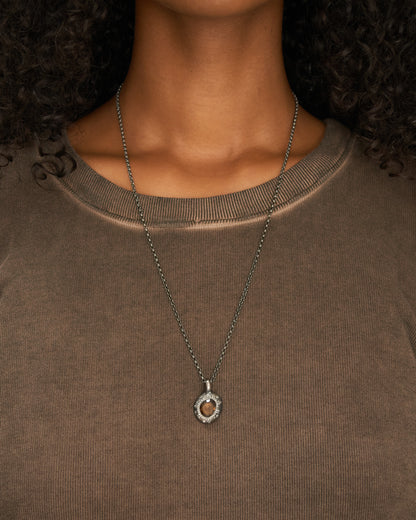 Pe Smoky Quartz Icy Grey Diamond Necklace