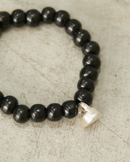 Sterling Silver Black Beaded Bracelet