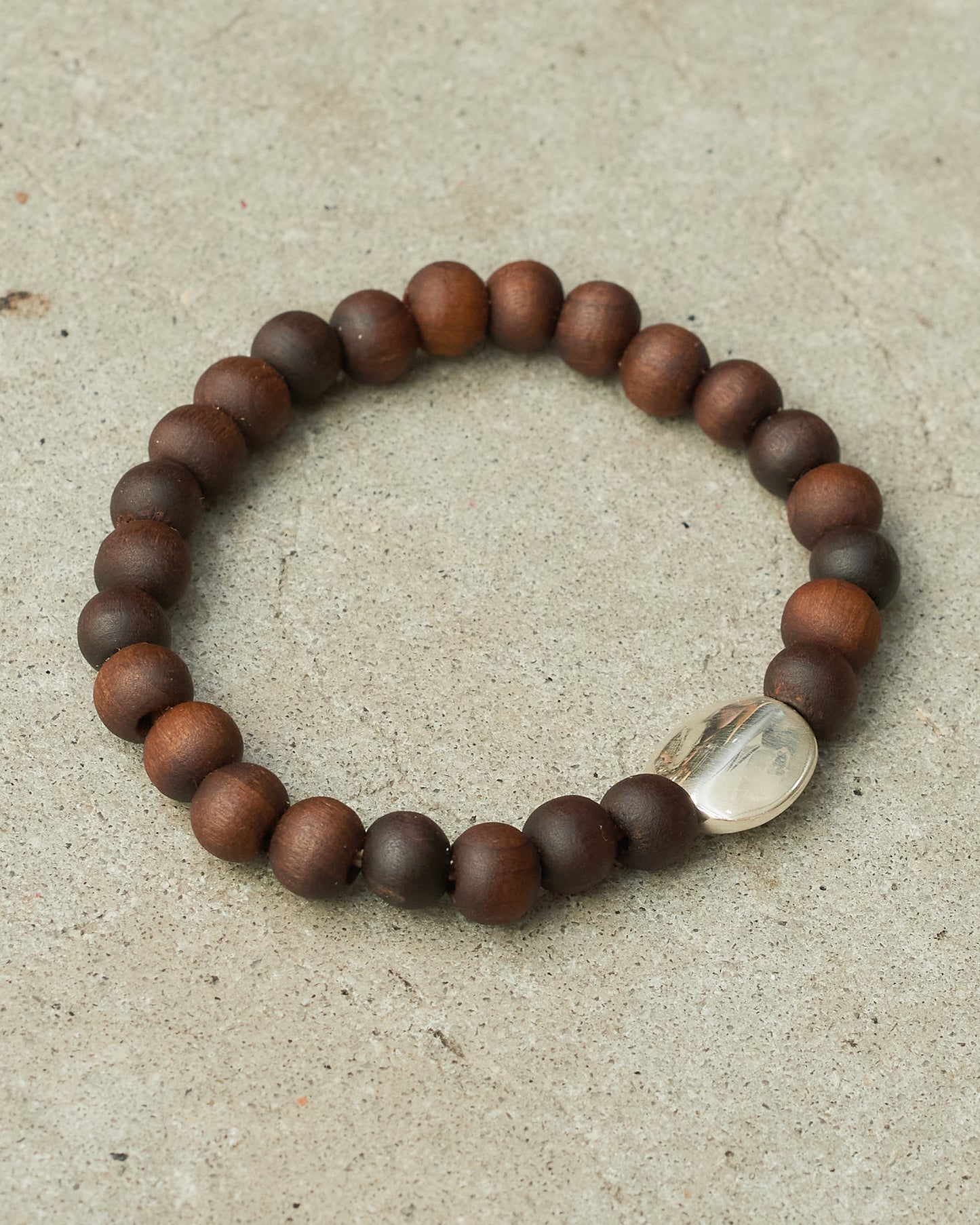 Sterling Silver Brown Beaded Bracelet
