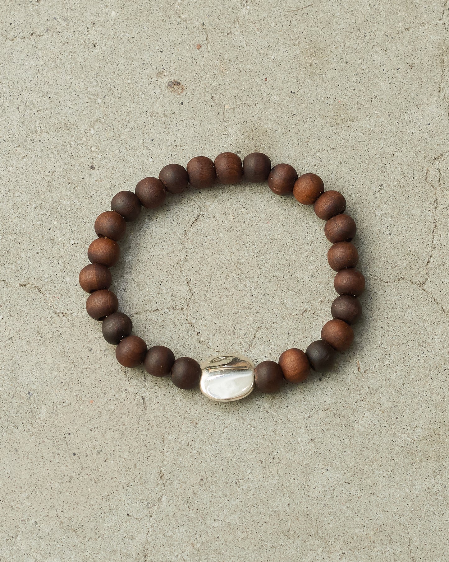 Sterling Silver Brown Beaded Bracelet