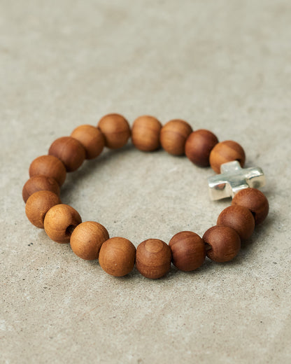 Sterling Silver Cross Beaded Bracelet