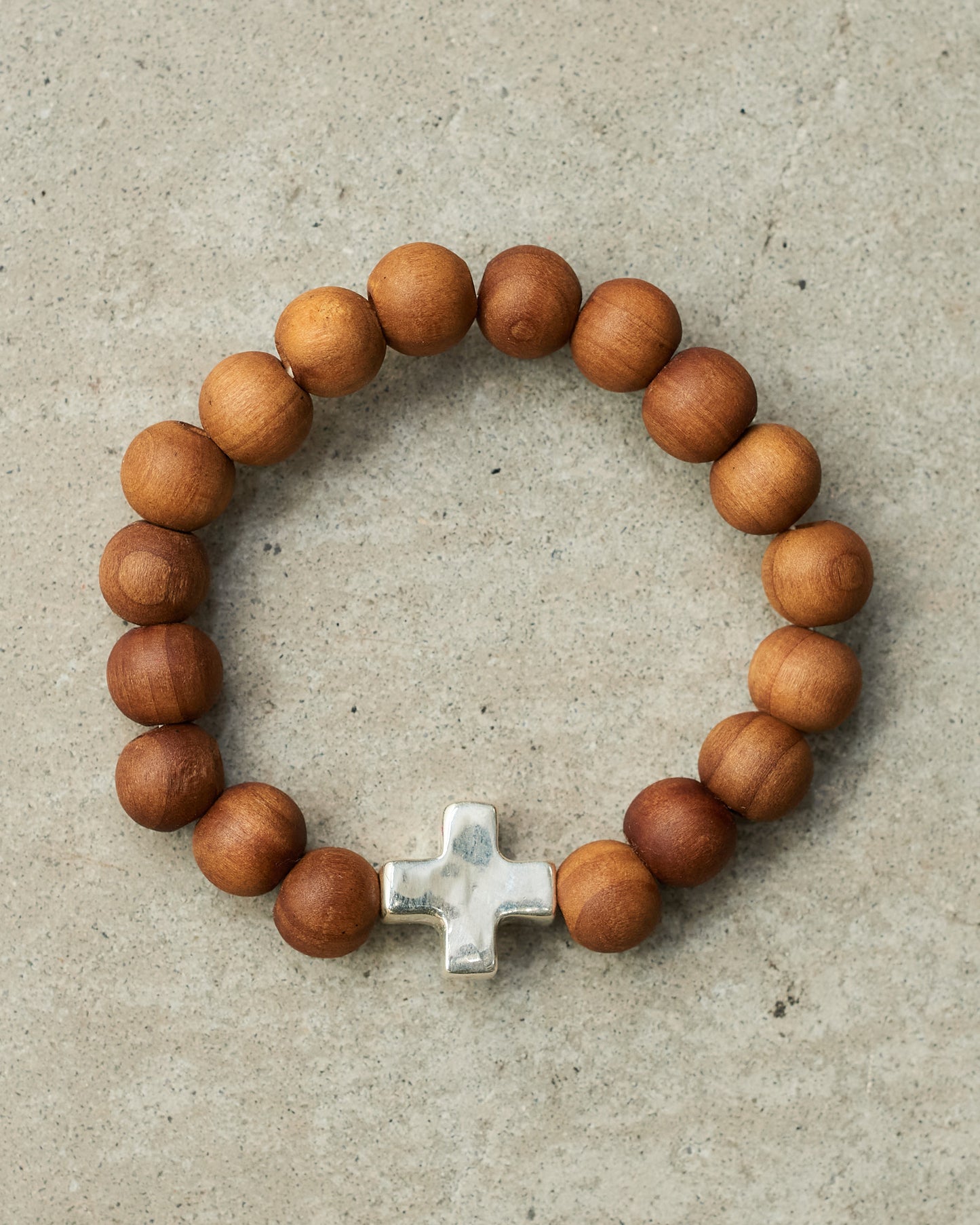 Sterling Silver Cross Beaded Bracelet