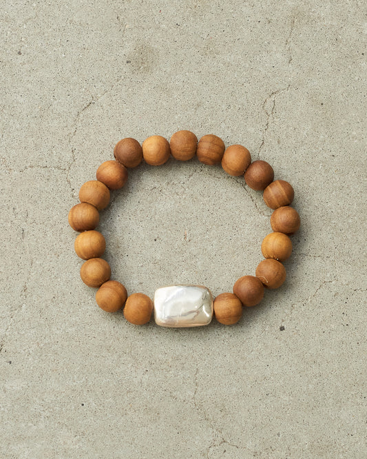 Sterling Silver Oak Beaded Bracelet