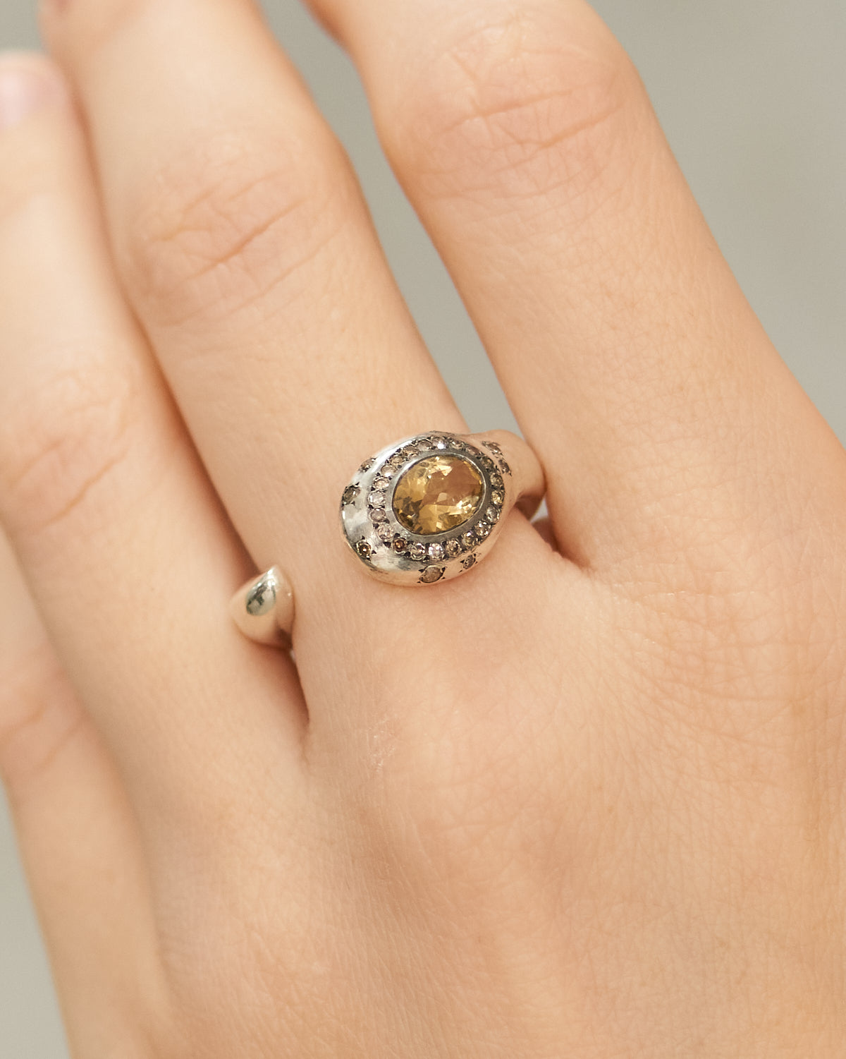 Tevis Beer Quartz Cognac Ring