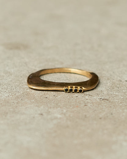 Zina Black Diamond Copper Ring