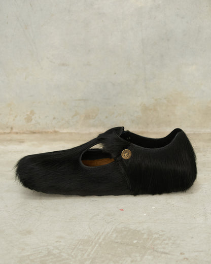 Black Fur Birkenstock Paris Rebel Clog