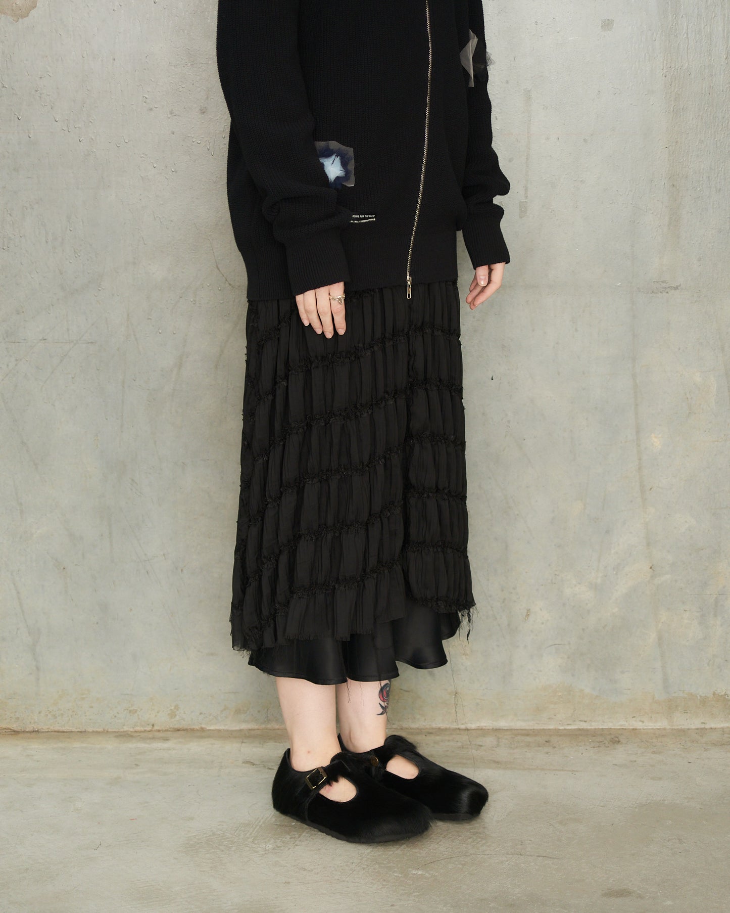 Black Fur Birkenstock Paris Rebel Clog
