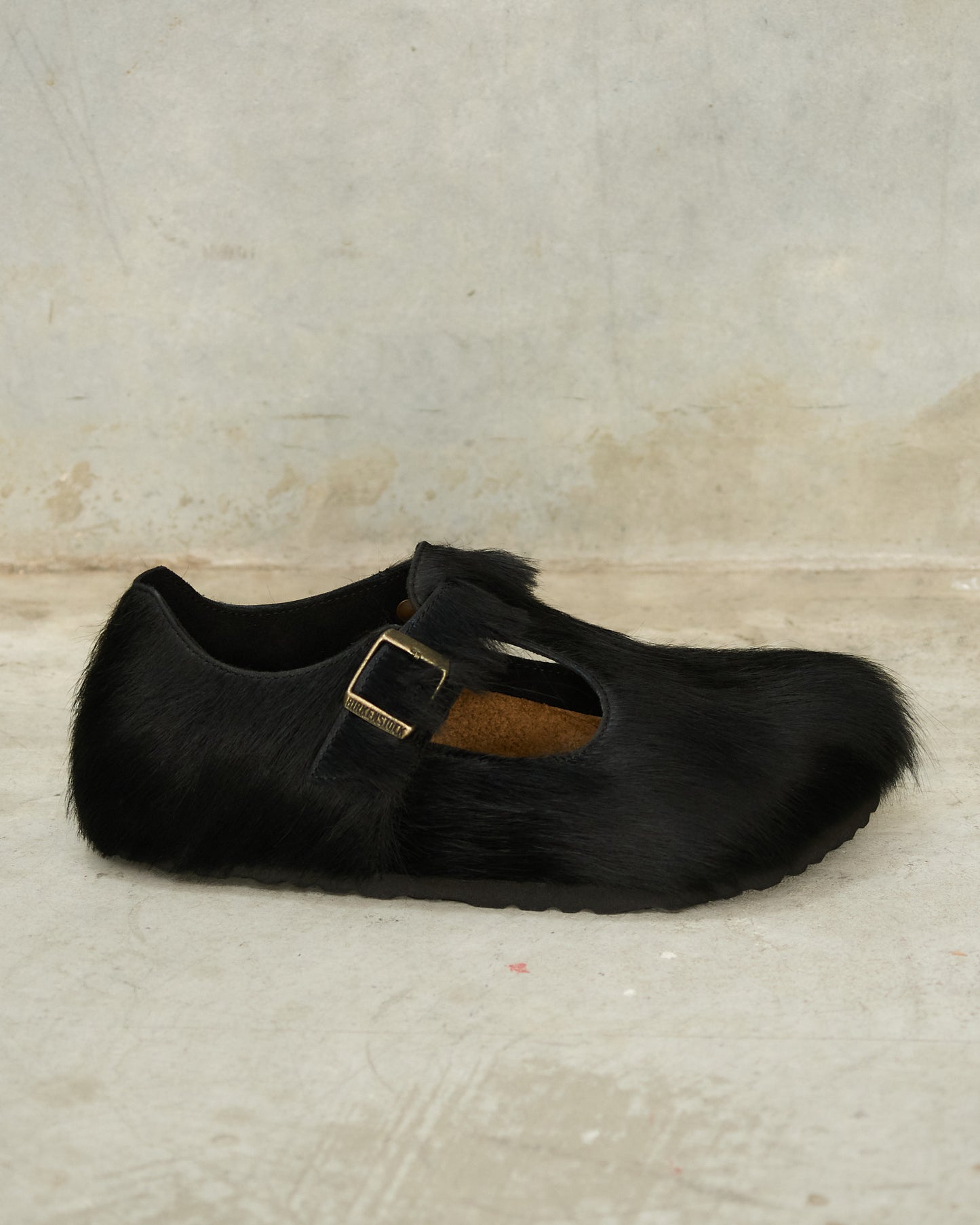 Black Fur Birkenstock Paris Rebel Clog