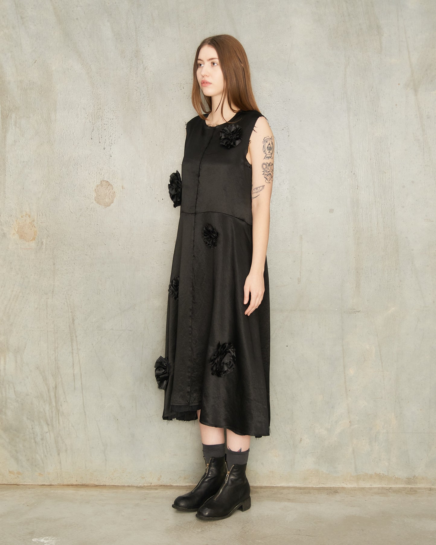 Black Flower Sleeveless Dress