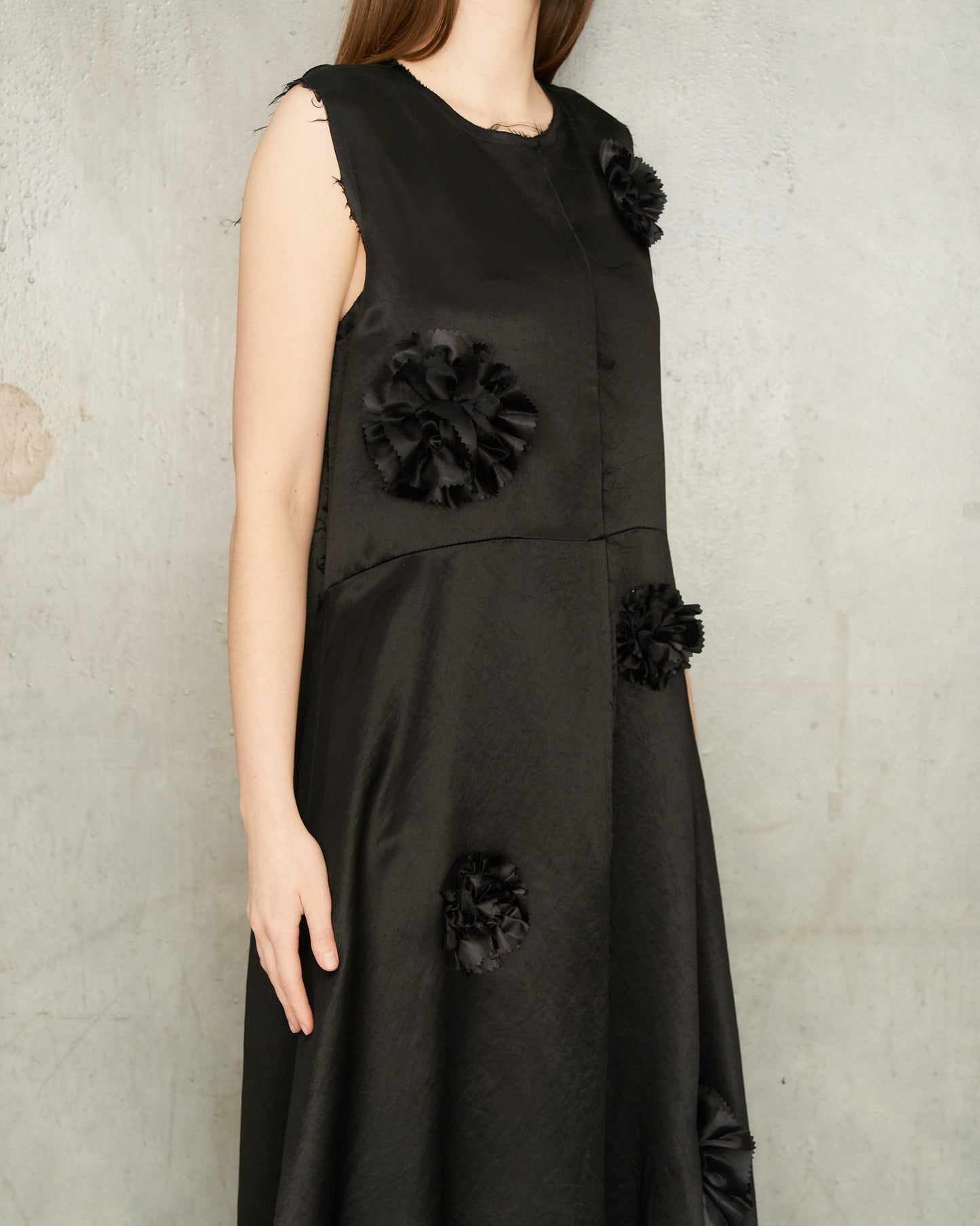 Black Flower Sleeveless Dress