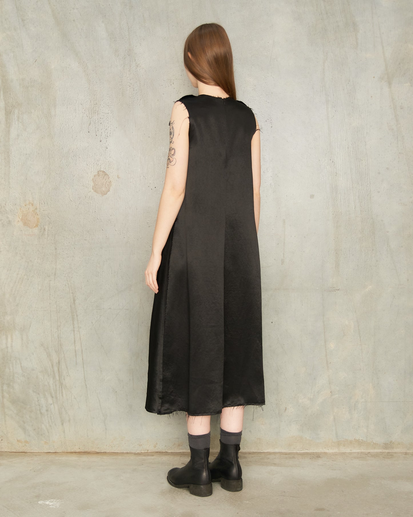 Black Flower Sleeveless Dress