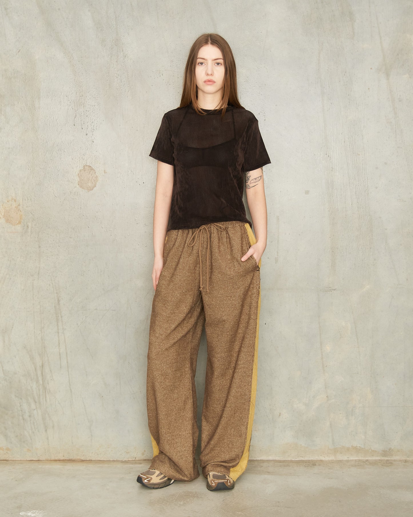 Brown Side Panel Lounge Pants