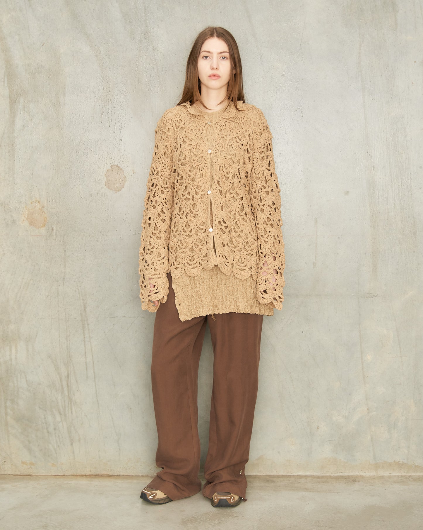 Brown Studded Track Pants