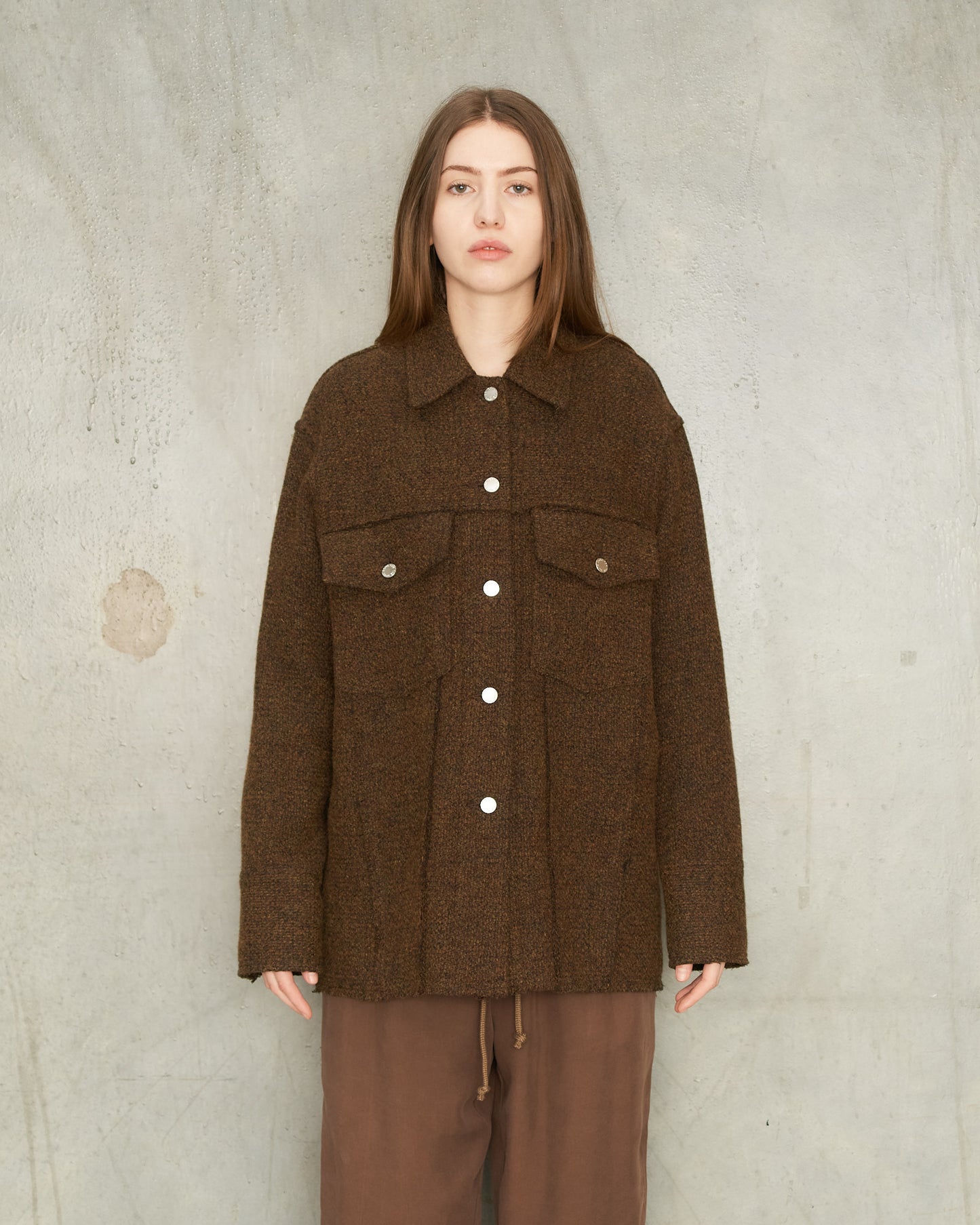Brown Tweed Worker Jacket