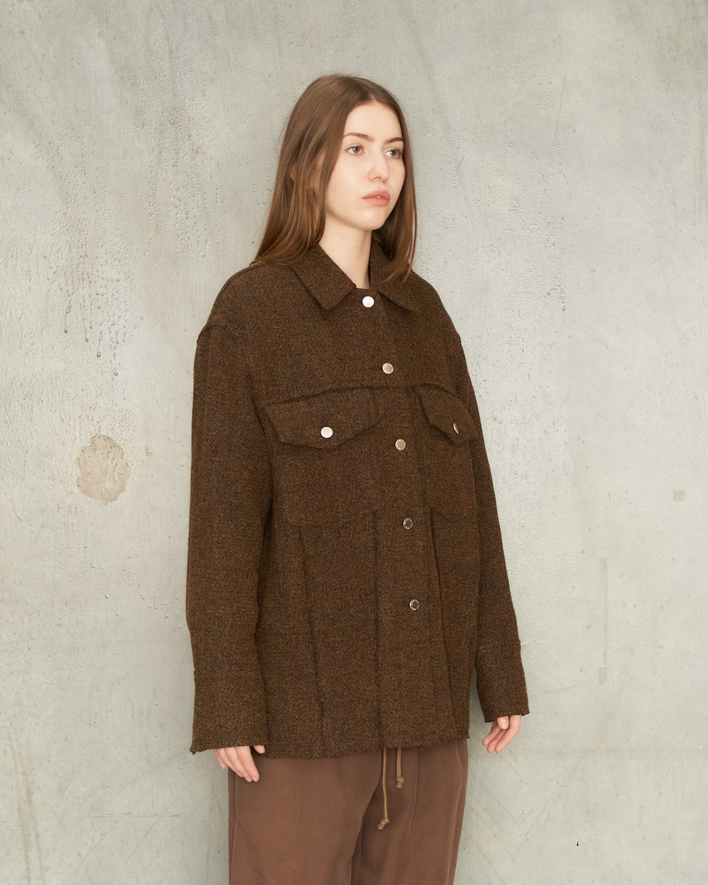 Brown Tweed Worker Jacket