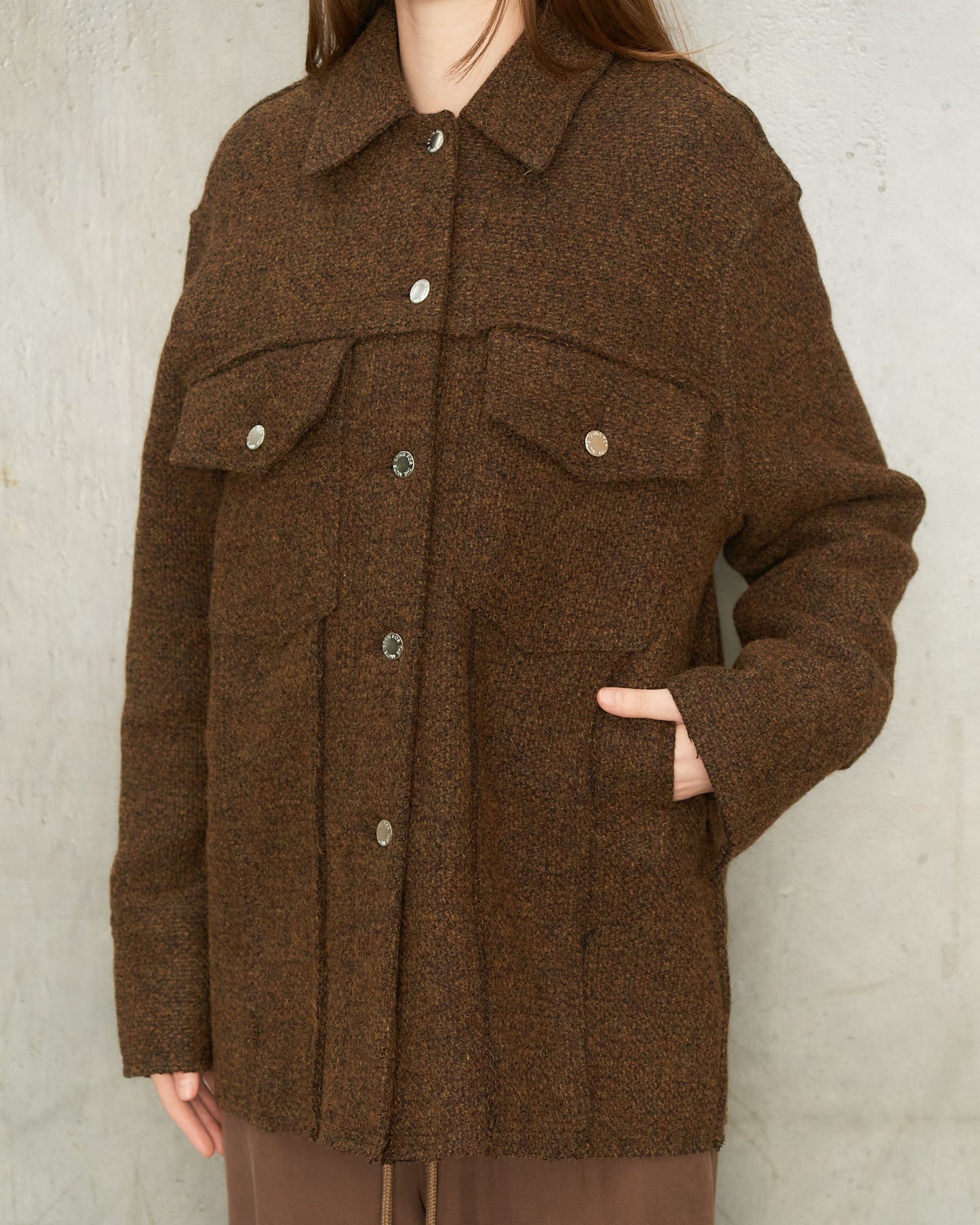 Brown Tweed Worker Jacket