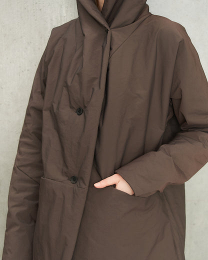 Brown Hooded Puffer Jacket