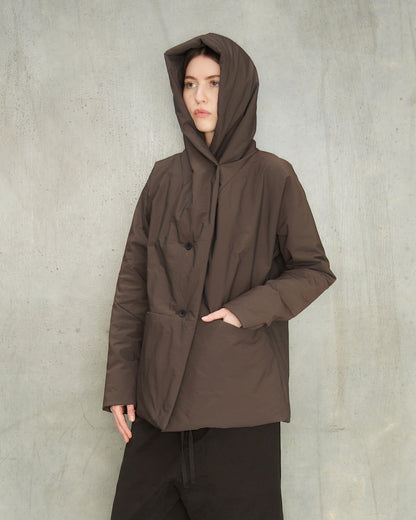 Brown Hooded Puffer Jacket