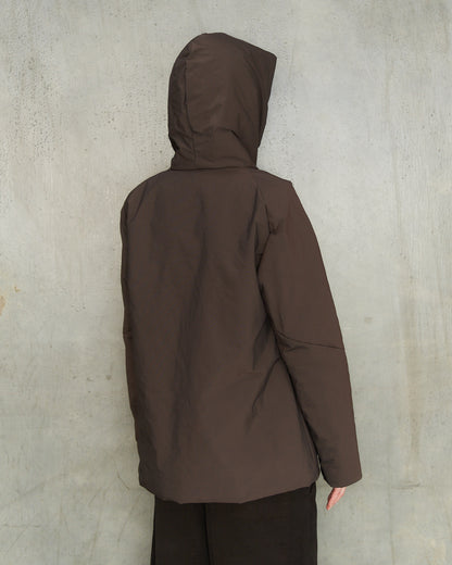 Brown Hooded Puffer Jacket
