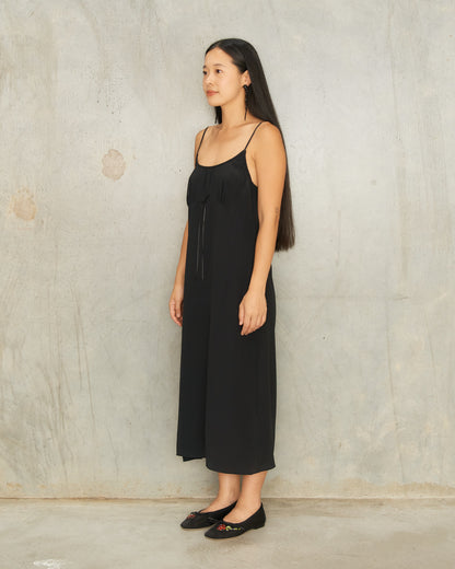 Black Bow Detail Slip Dress