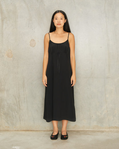 Black Bow Detail Slip Dress