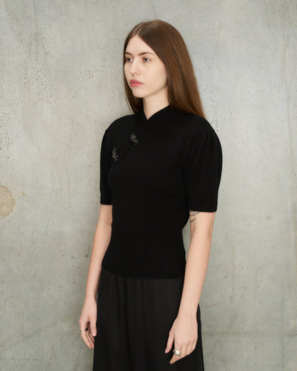 Black Cashmere Embellished Jumper