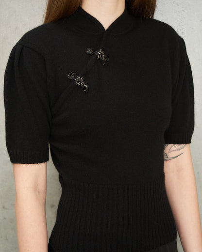 Black Cashmere Embellished Jumper