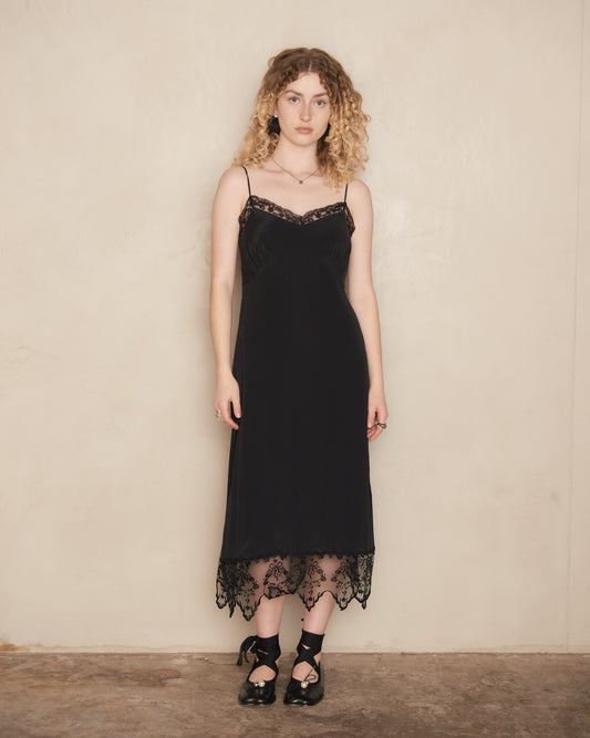 Black Crepe De Chine Dress