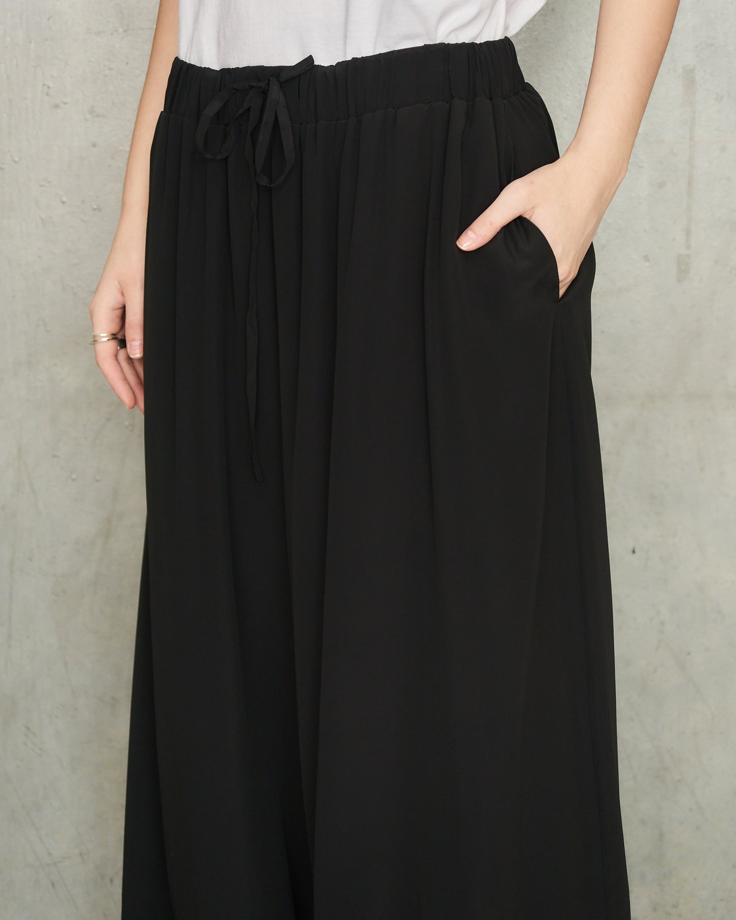 Black Cropped Lace Negligee Trousers