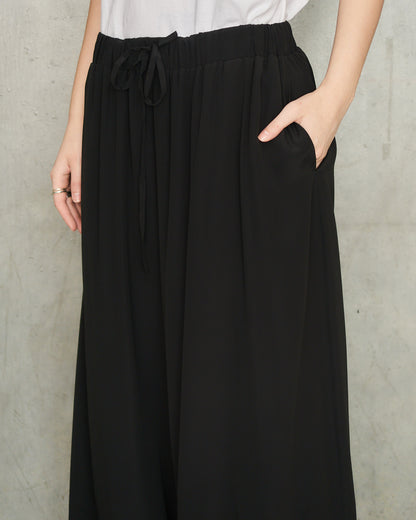 Black Cropped Lace Negligee Trousers