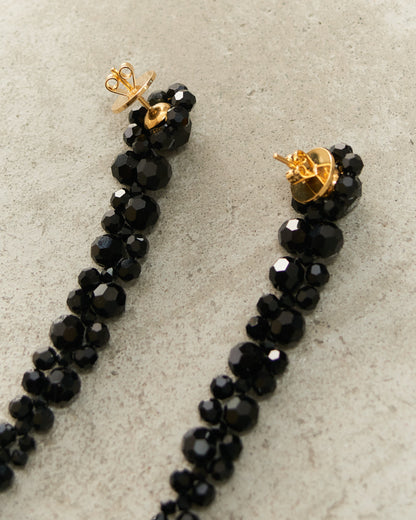 Jet Crystal Drip Earrings