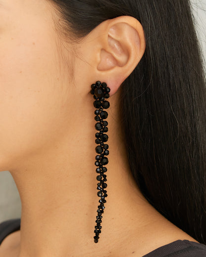 Jet Crystal Drip Earrings