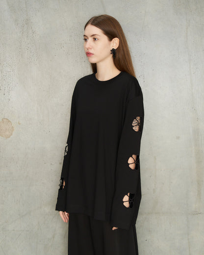 Black Daisy Long Sleeve T-Shirt