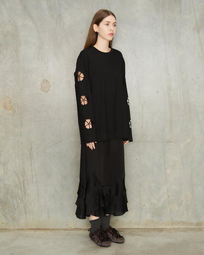 Black Daisy Long Sleeve T-Shirt
