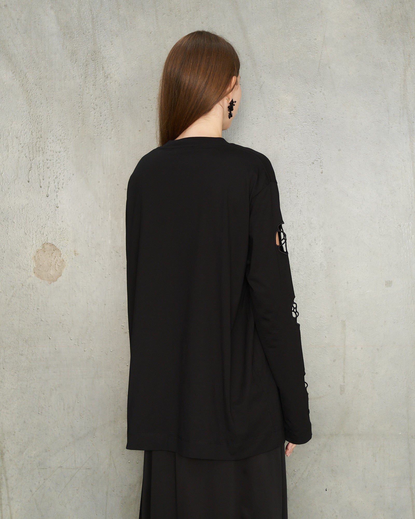 Simone Rocha Black Daisy Long Sleeve T-Shirt Black 54400553