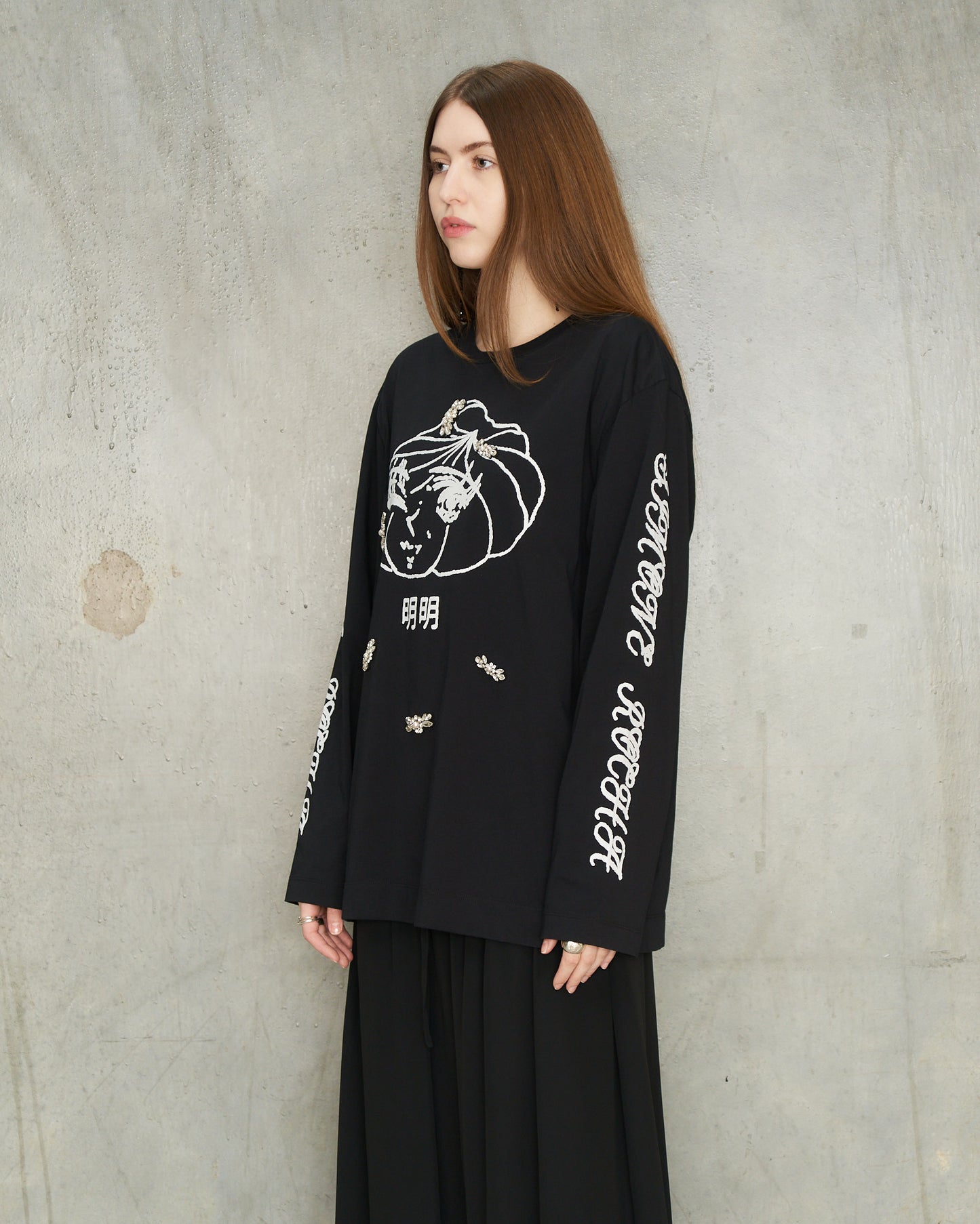 Black Dim Sum Embellished T-Shirt