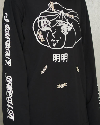 Black Dim Sum Embellished T-Shirt