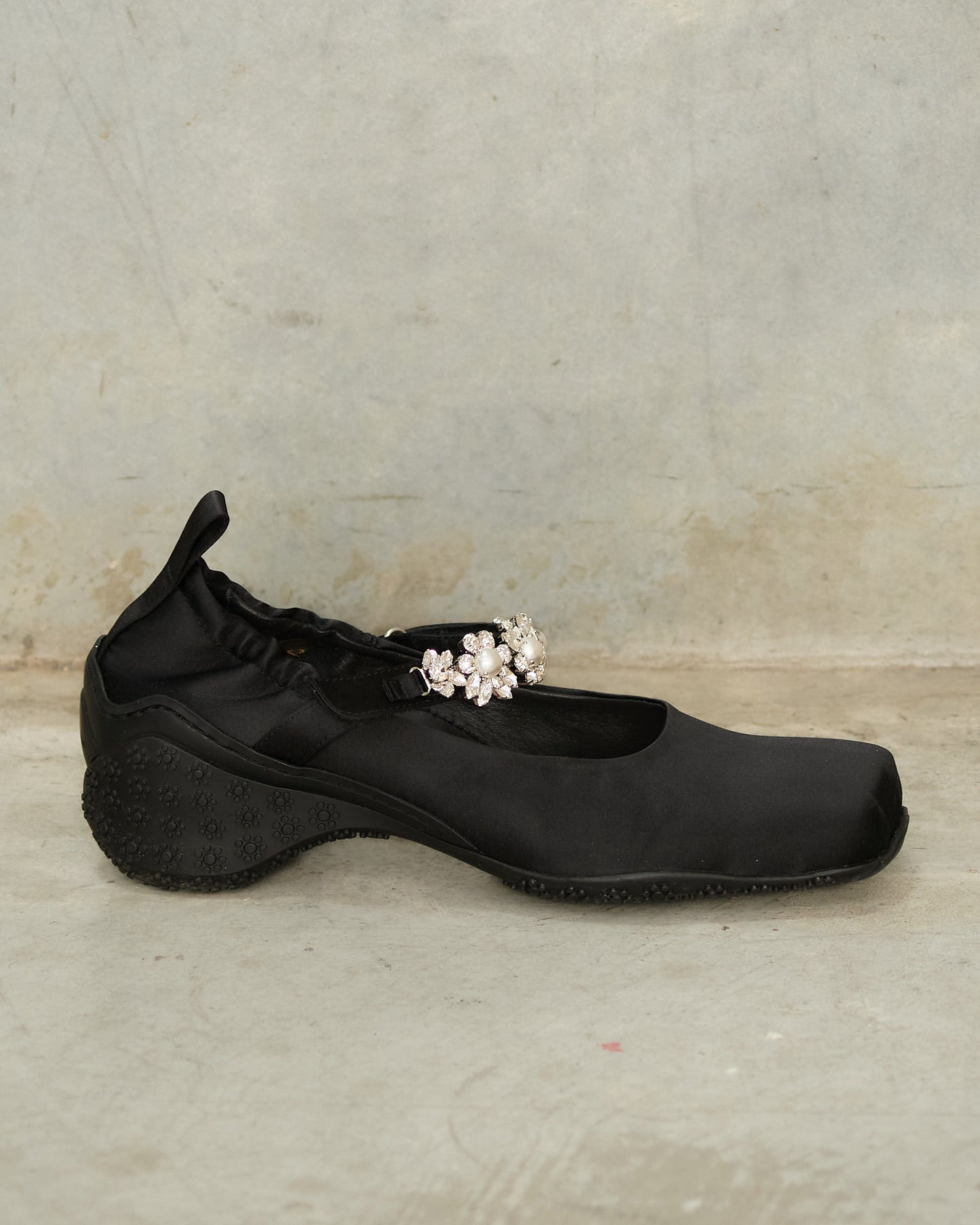 Black Embellished Ballet Runners