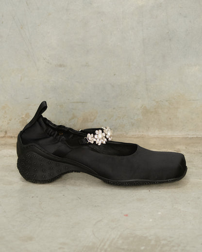 Black Embellished Ballet Runners