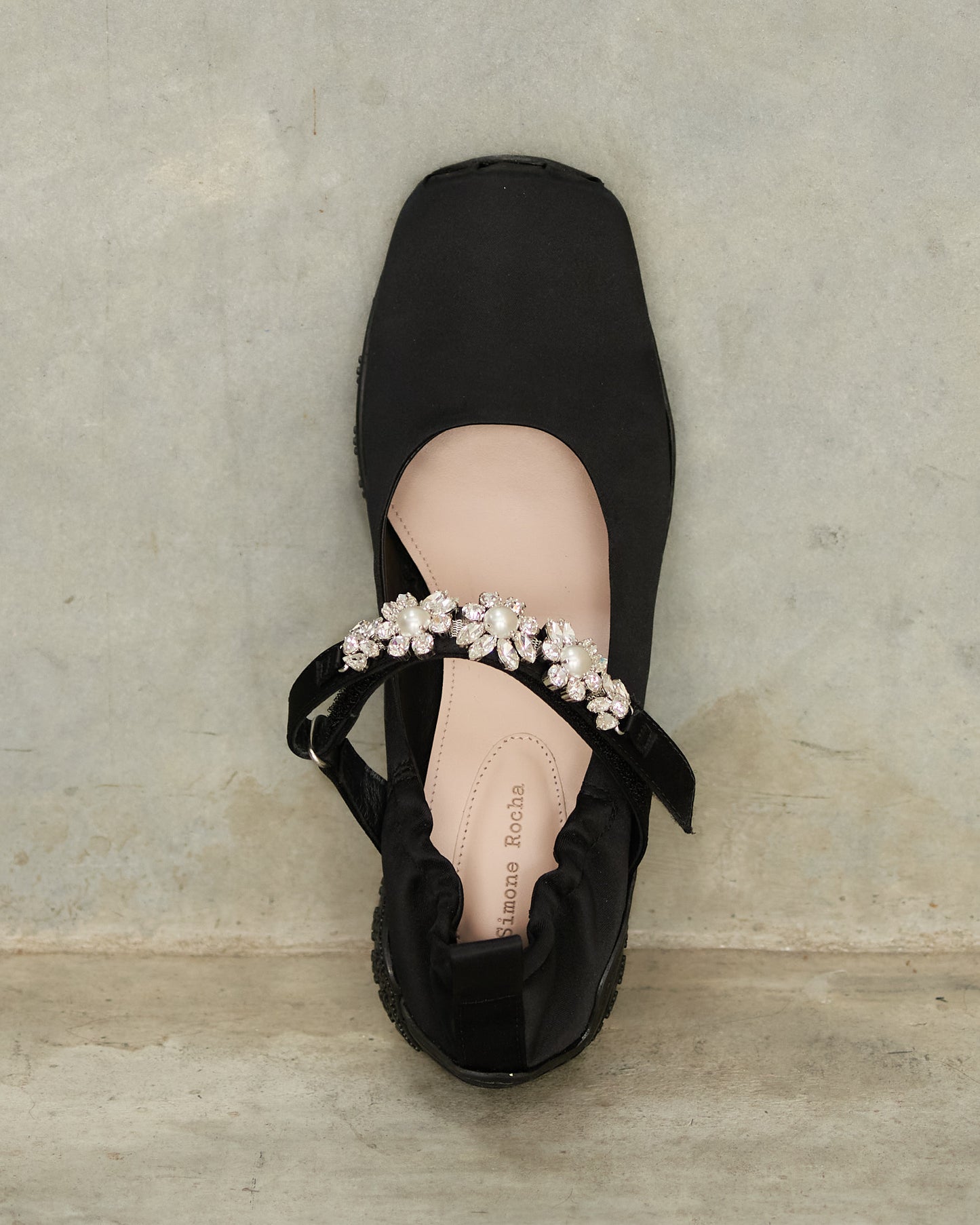 Black Embellished Ballet Runners