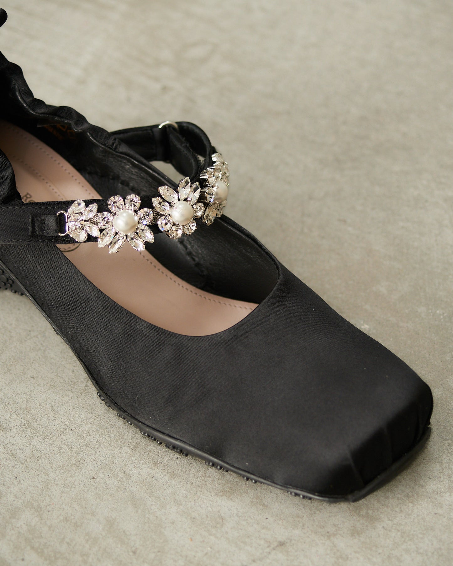 Black Embellished Ballet Runners