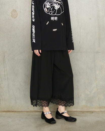 Black Embellished Ballet Runners