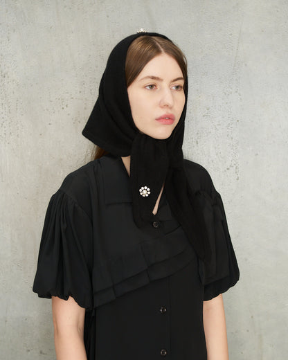 Black Embellished Neckerchief