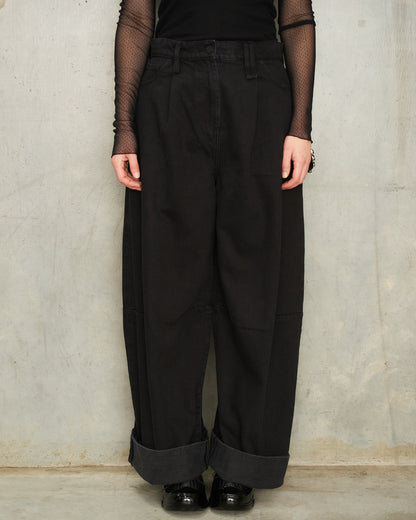 Black Embellished Puddle Jeans